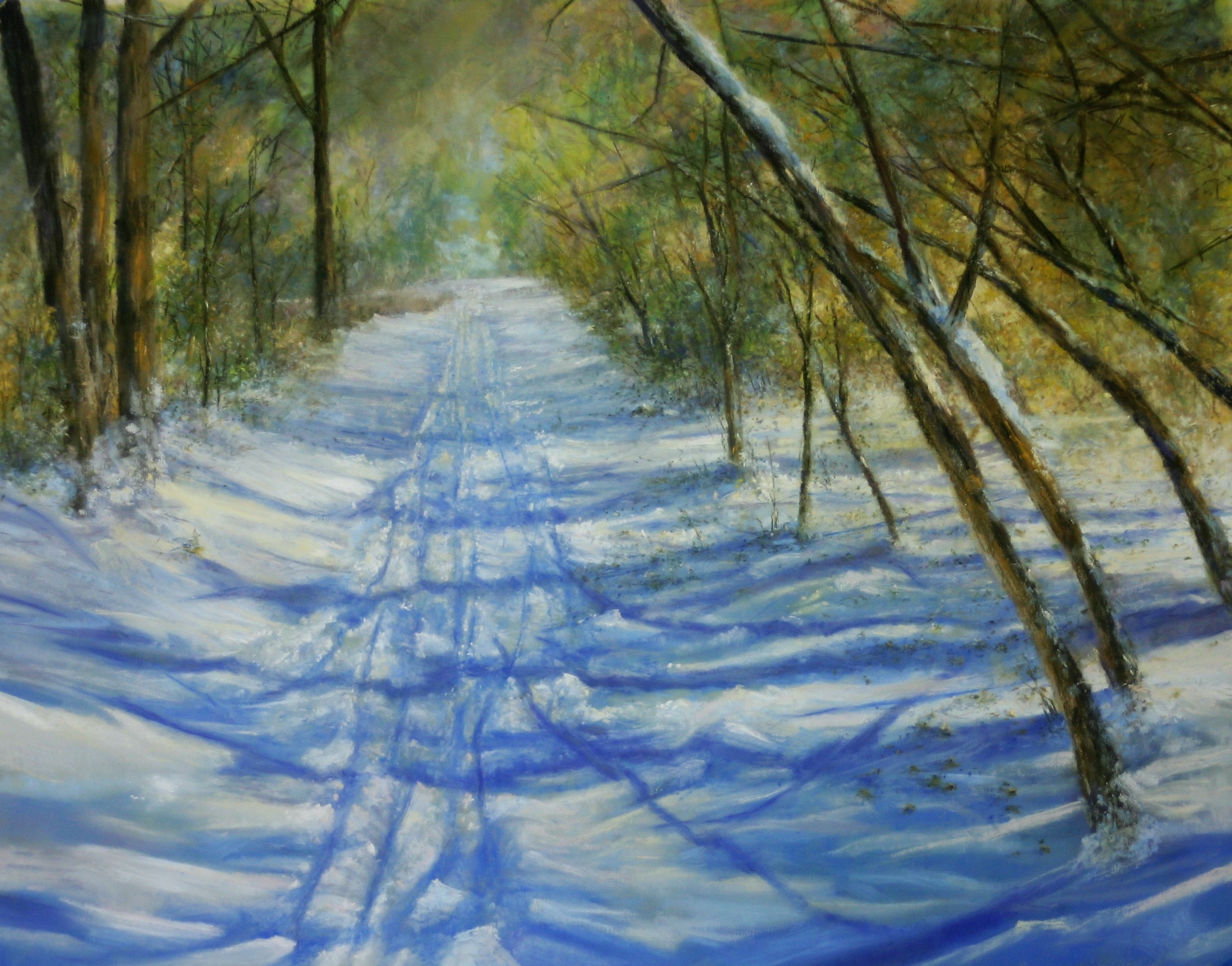 2242x1759 New Painting Skiing (In Snow) In June Landscape Art United - Cross Country Painting