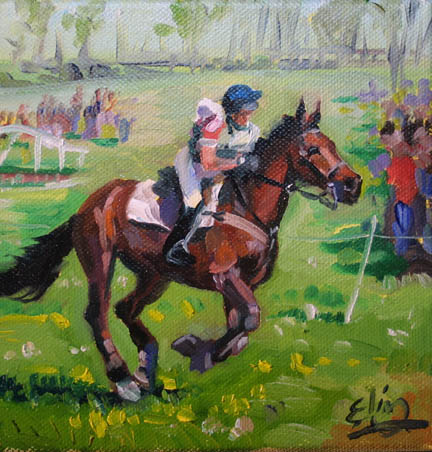 432x452 Original Oil And Acrylic Daily Paintings By Elin Pendleton - Cross Country Painting