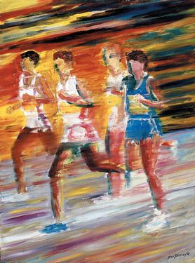 278x375 Runners Painting By Stan Sweeney Cross Country, Saatchi Art - Cross Country Painting