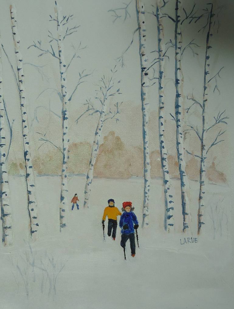 770x1016 Saatchi Art Skiing Cross Country Painting By Ron Larue - Cross Country Painting