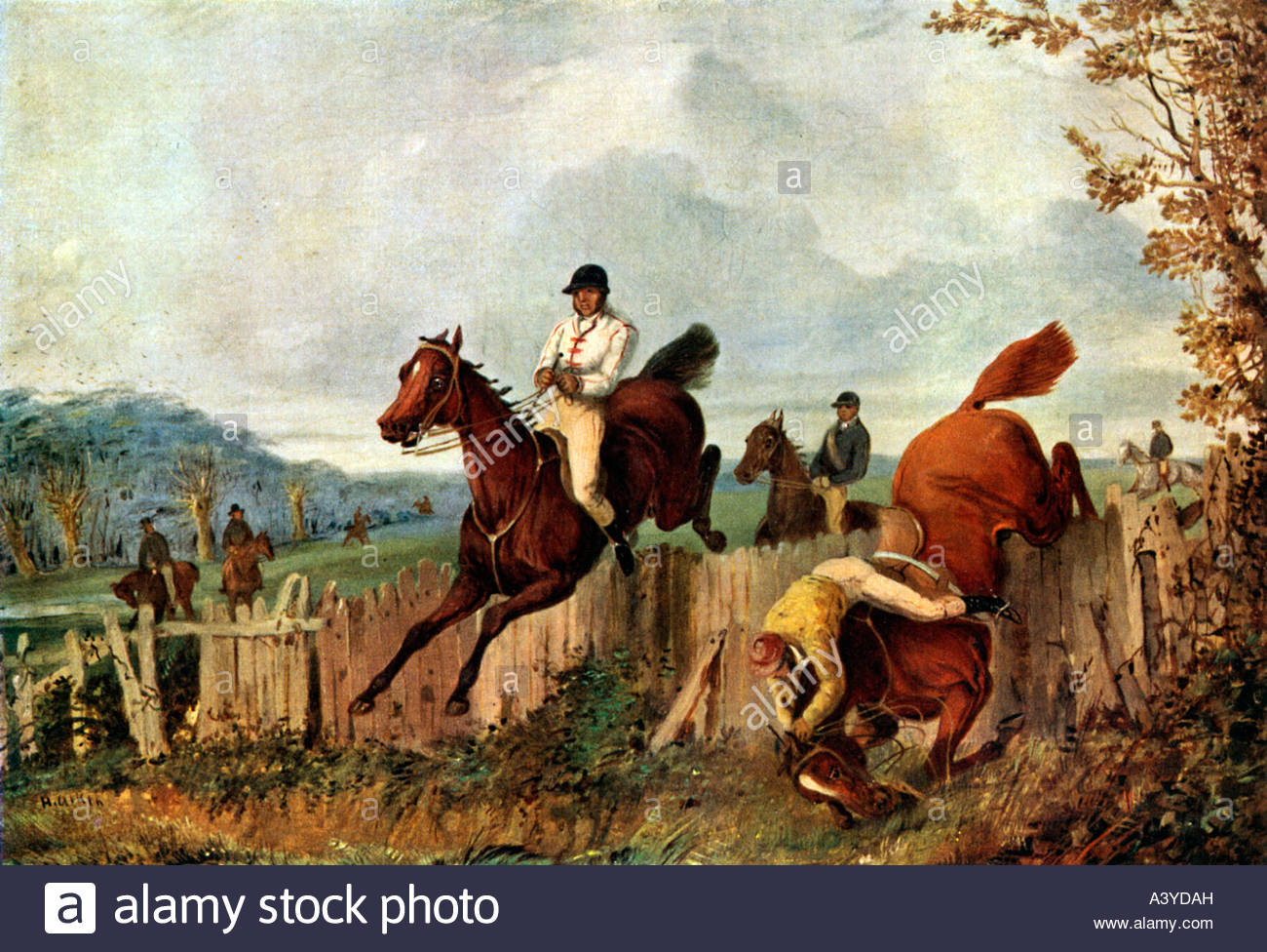 1300x976 Steeplechasing Victorian Painting Of A Crosscountry Race By - Cross Country Painting
