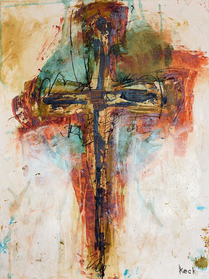 675x900 Cross Art Abstract Painting Religious Christian Crucifix Art By - Cross Painting