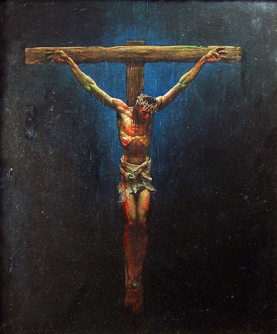 952x1151 Full Color Painting Of Jesus On The Cross By Simon Bisley - Cross Painting