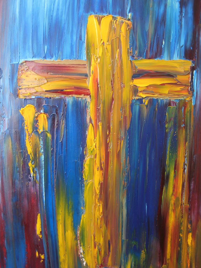675x900 Abstract Cross Painting By Rachael Pragnell - Cross Painting