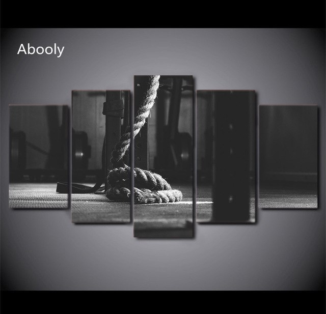 640x617 Hd Printed 5 Piececanvas Art Crossfit Gym Painting Fitness - Crossfit Painting