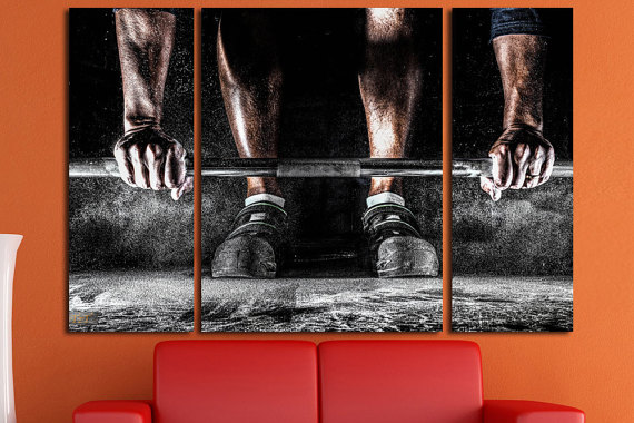 570x380 Gym Wall Art Fitness Wall Art Motivation Wall Art Workout Wall - Crossfit Painting