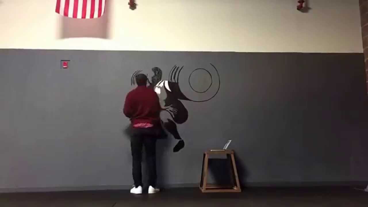 1280x720 Crossfit Mural Painting. Squat - Crossfit Painting