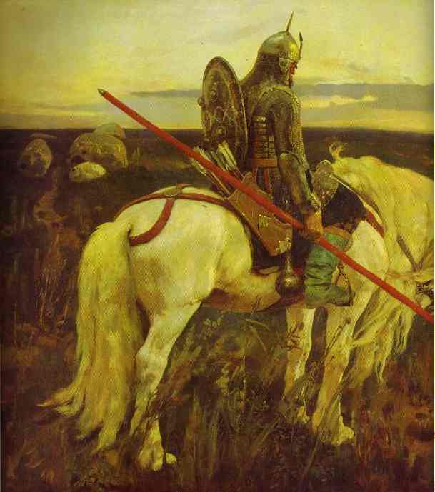 609x689 A Knight At The Crossroads Detail 1882 Painting Victor Vasnetsov - Crossroads Painting