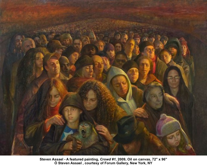 710x570 Forum Gallery Nyc To Feature New Works Of Steven Assael Art - Crowd Painting