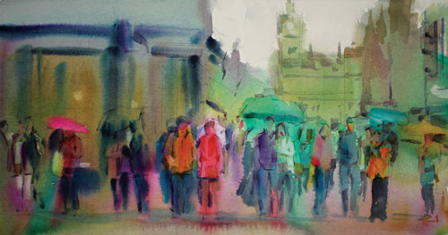 500x263 How To Paint A Crowd In Watercolour - Crowd Painting