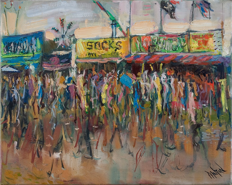 960x763 Oil Painting 40 V Festival 2012 Looking Through The Crowd Rob - Crowd Painting