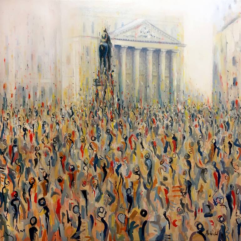 770x770 Saatchi Art London Crowd Painting By Martin Packford - Crowd Painting