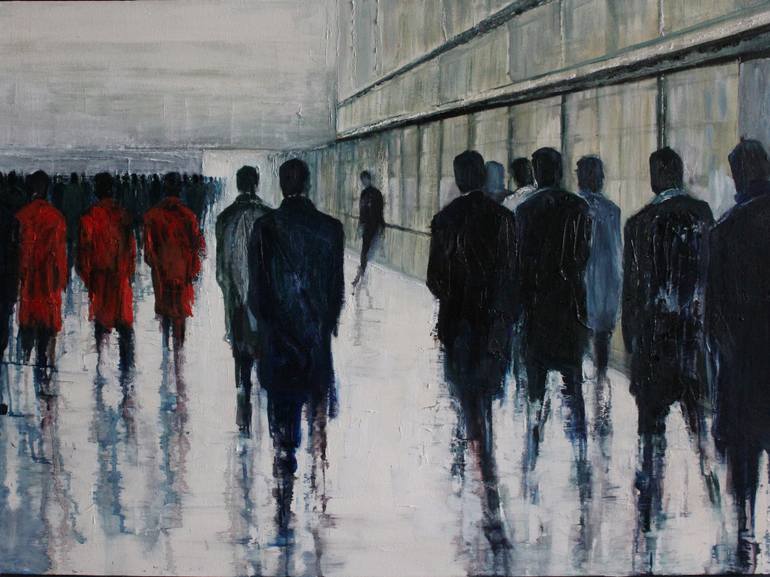 770x577 Saatchi Art Stand Out From The Crowd (Sold) Painting By Lesley - Crowd Painting