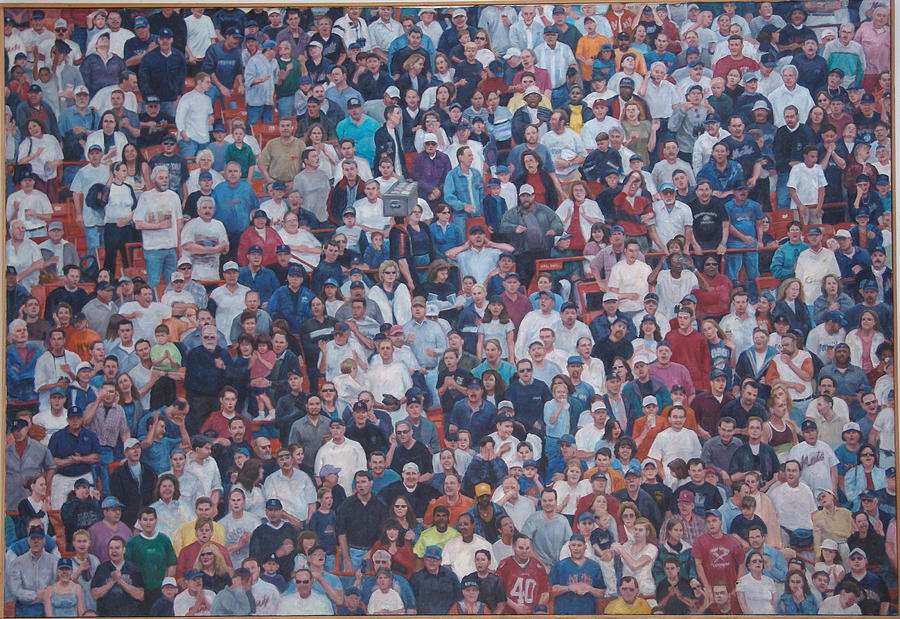 900x619 Sell Out Crowd Painting By James Sparks - Crowd Painting