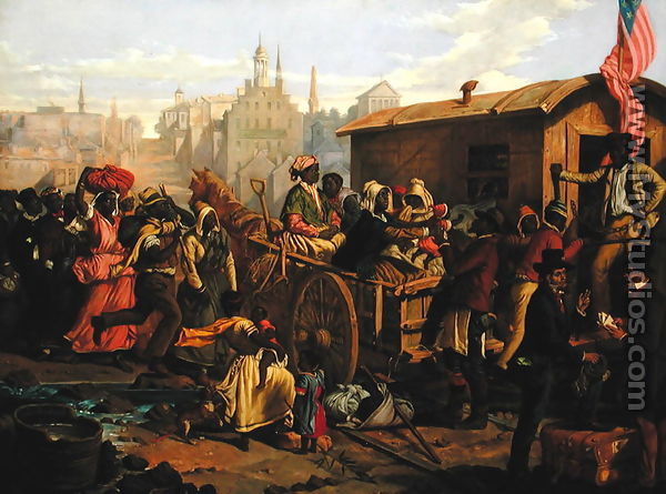 600x445 After The Sale, 1853 By Eyre Crowe - Crowe Painting