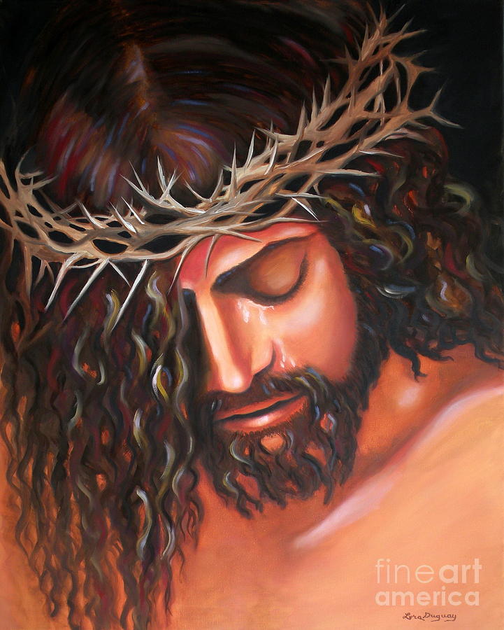 721x900 Tears From The Crown Of Thorns Painting By Lora Duguay - Crown Of Thorns Painting
