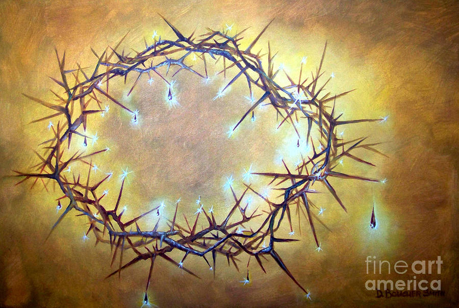 900x604 Crown Jewels Painting By Deborah Smith - Crown Of Thorns Painting