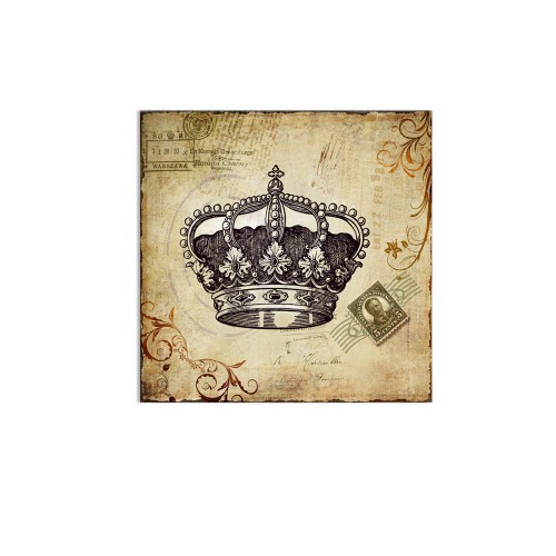 500x500 Designer Queen Crown Wall Painting - Crown Painting