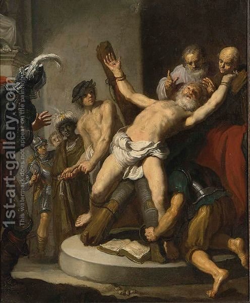 496x600 The Crucifixion Of St. Peter Rembrandt School Reproduction 1st - Crucifixion Of St Peter Painting