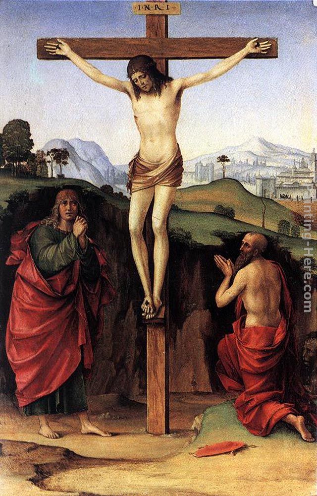 640x1000 Francesco Francia Crucifixion With Sts John And Jerome Painting - Crucifixion Painting