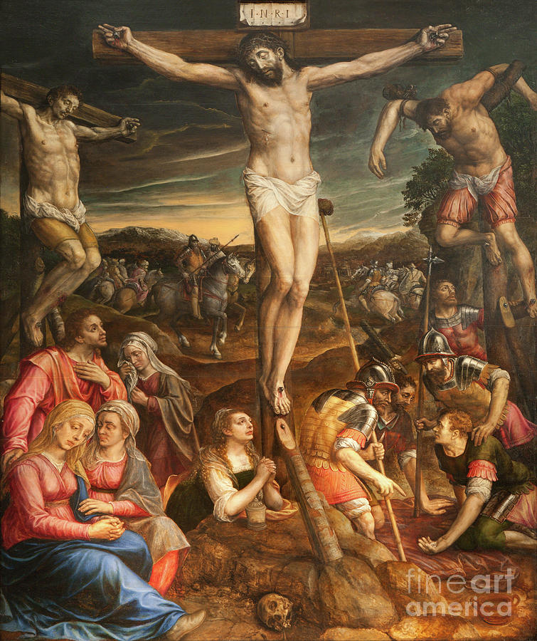755x900 The Painting Crucifixion Of Jesus By Michael Van Coxie Photograph - Crucifixion Painting