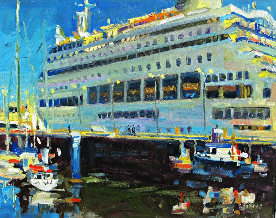 900x713 Cruise Ship Painting By Brian Simons - Cruise Painting