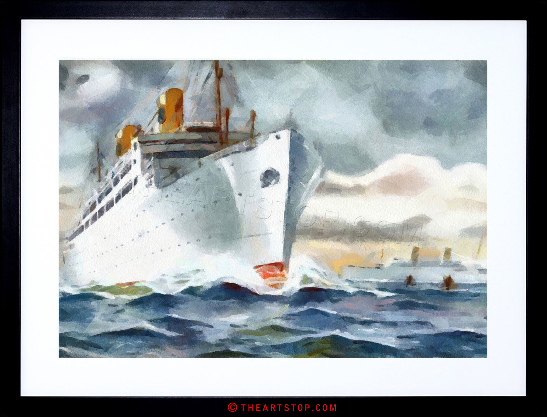 1800x1372 Painting Cruise Ship Ocean Liner Boat Framed Print F12x3104 Ebay - Cruise Painting
