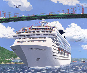 300x252 Lions Gate Bridge Paintings Fine Art America - Cruise Ship Painting