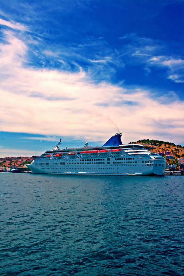 600x900 A Digital Painting Of A Cruise Ship In Kusadasi Harbor Turkey - Cruise Ship Painting