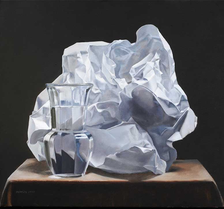 777x726 Marshall Henrichs Crumpled Paper With Water Charlestown Gallery - Crumpled Paper Painting