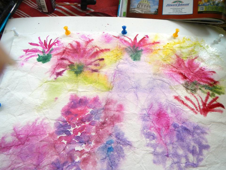 960x720 More Painting On Wet, Crumpled Paper - Crumpled Paper Painting