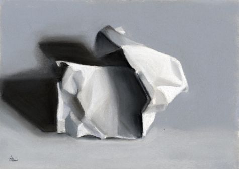 475x335 Crumpled Paper Original Art Painting By Ria Hills - Crumpled Paper Painting