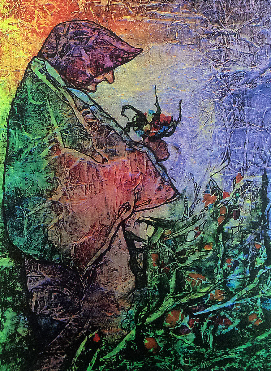 876x1199 Meditation Lynnefrenchdesigns - Crumpled Paper Painting