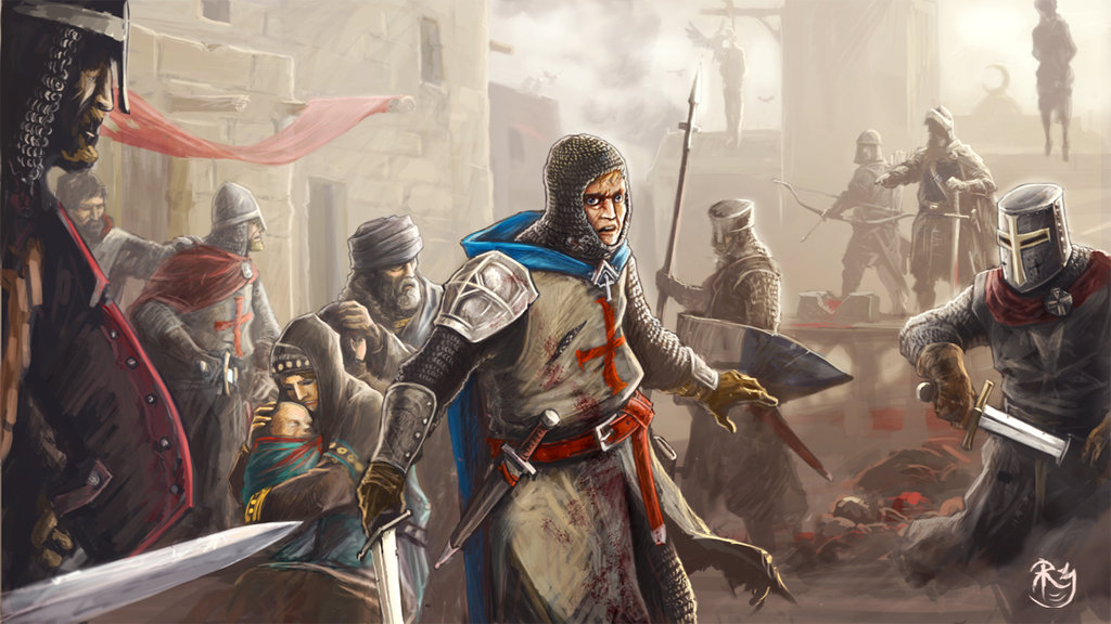 1024x576 Crusader By Neilblade - Crusader Knight Painting
