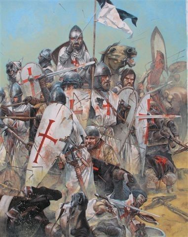 381x480 Knights Templar On Their Heroic Crusade For Western Civilization - Crusader Knight Painting