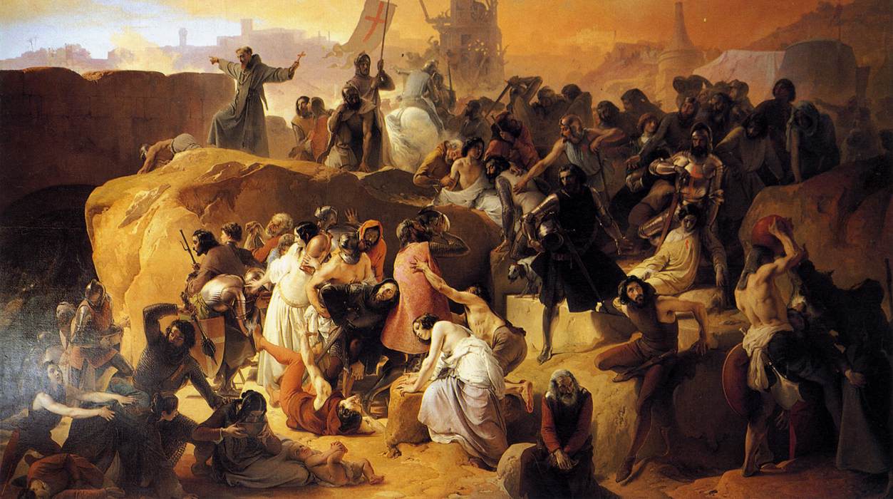 1253x700 Mythology 27 Artists Embedded With The First Crusade, Jerusalem - Crusades Painting