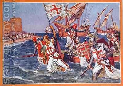 400x280 The Disembarkation Of King Louis Ix (1215 70) During The Crusades - Crusades Painting