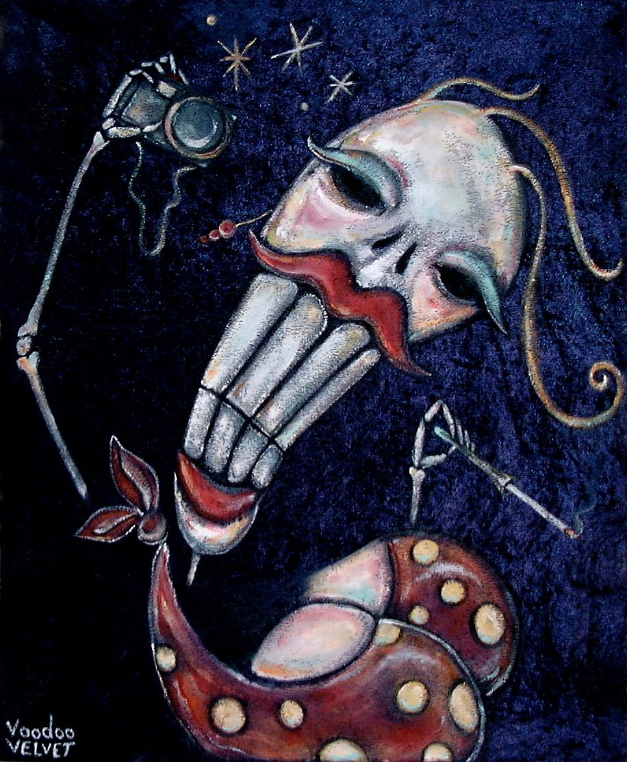 916x1112 Acrylic On Blue Crushed Velvet, Velvet Painting - Crushed Velvet Painting