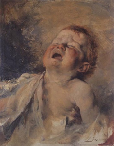 367x470 Crying Baby By Georgios Jakobides On Artnet - Crying Baby Painting