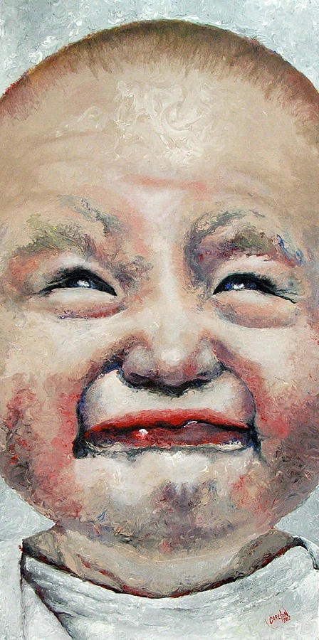 448x900 Cry Baby Painting By Brian Carlton - Crying Baby Painting