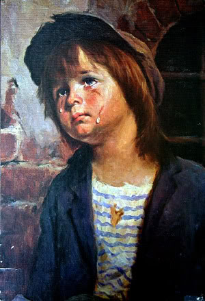 300x439 The Curse Of The Crying Boy(S) Charles Fort's Locker - Crying Boy Painting