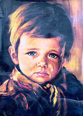 280x390 Haunting Charles Fort's Locker - Crying Boy Painting Value