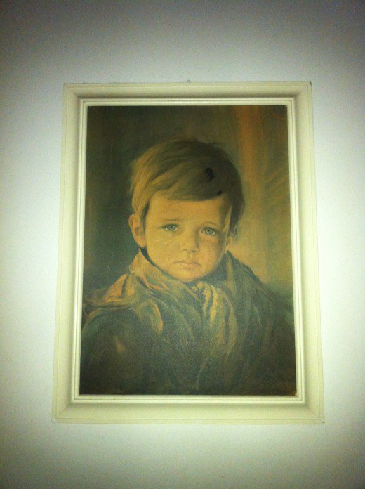 520x696 The Curse Of The Crying Boy Exemplore - Crying Boy Painting Value