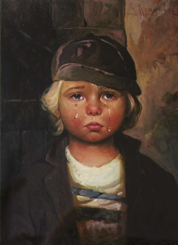 600x827 Bragolin Files (The Curse Of The Crying Boy) Happy Famous Artists - Crying Boy Painting Value