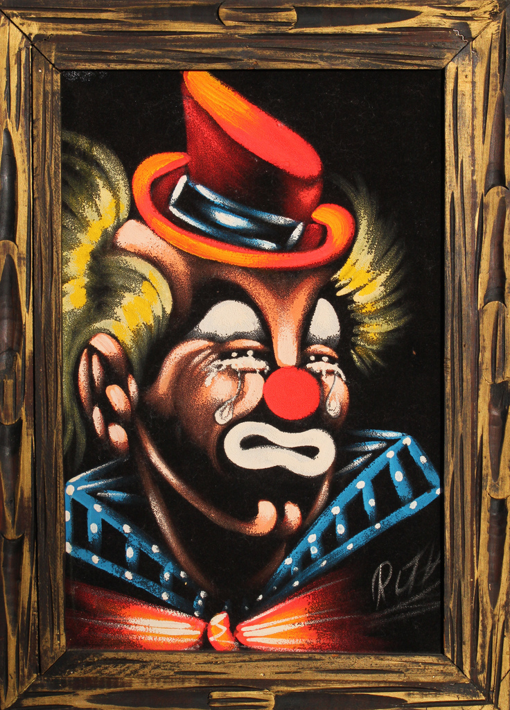 736x1024 Crying Clown Purchased From Betty Blue's Junk Shop, - Crying Clown Painting
