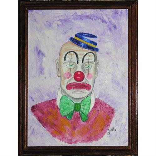 500x500 Orig Painting Portrait Of A Crying Clown - Crying Clown Painting