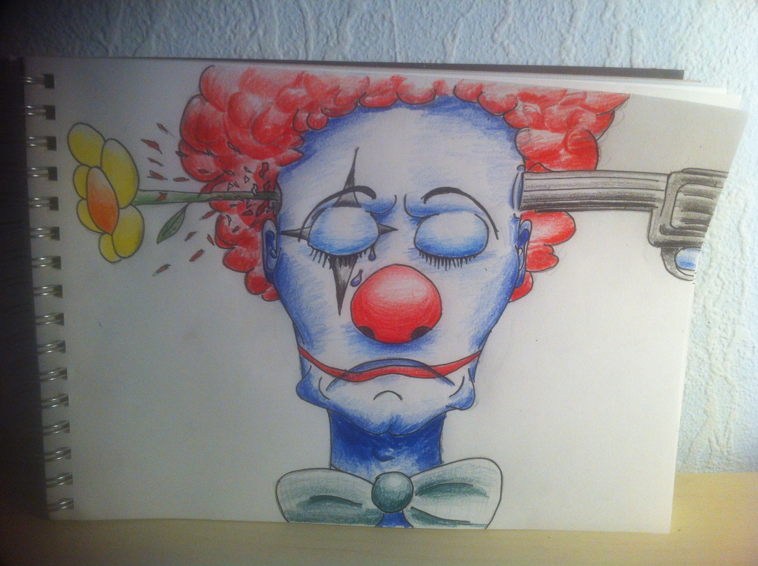 2592x1936 The Crying Clown - Crying Clown Painting