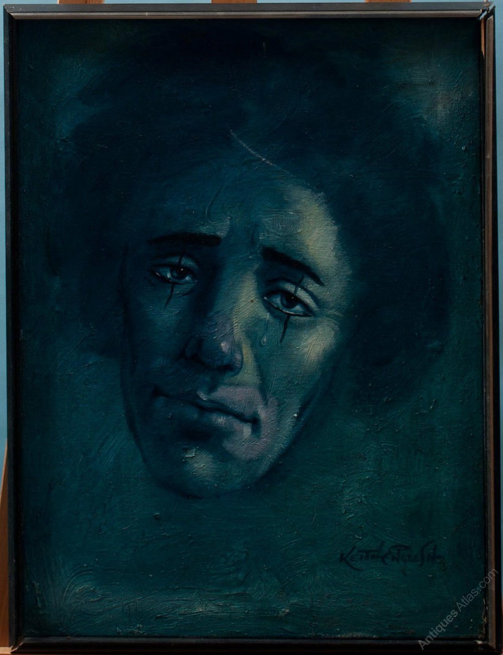 1000x1302 Antiques Atlas - Crying Clown Painting