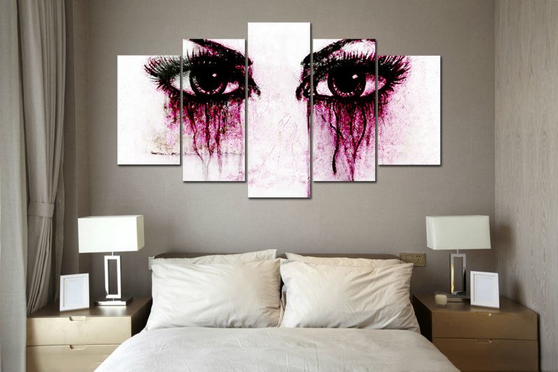 800x534 Dropshipping 5 Panel Hd Printed Oil Painting Crying Eyes Canvas - Crying Eyes Painting
