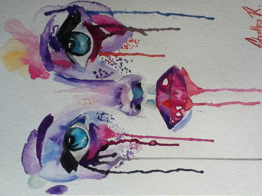 900x675 The Pain In My Eyes Painting By Shelby Rawlusyk - Crying Eyes Painting